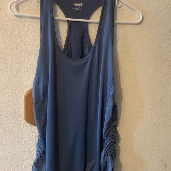 Avia Tops - Avia Blue Ruched Sleeveless Tank Top